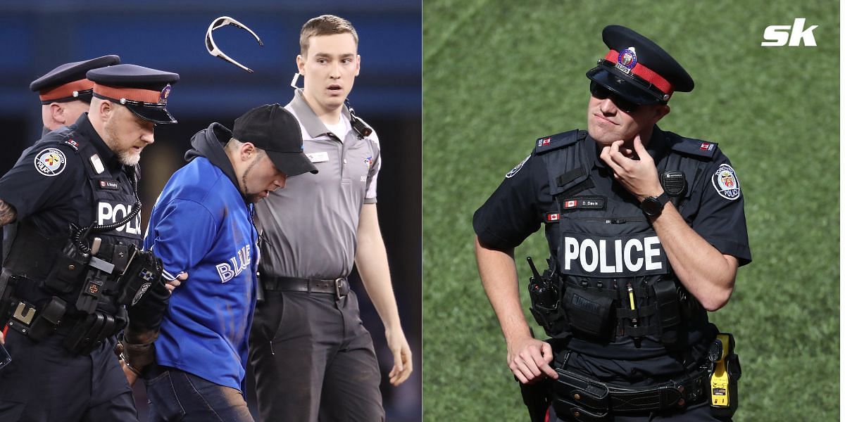 Police handcuff and escort young MLB fans for running on the field at Comerica Park during Tigers vs. Twins game (Image Courtesy: GETTY)