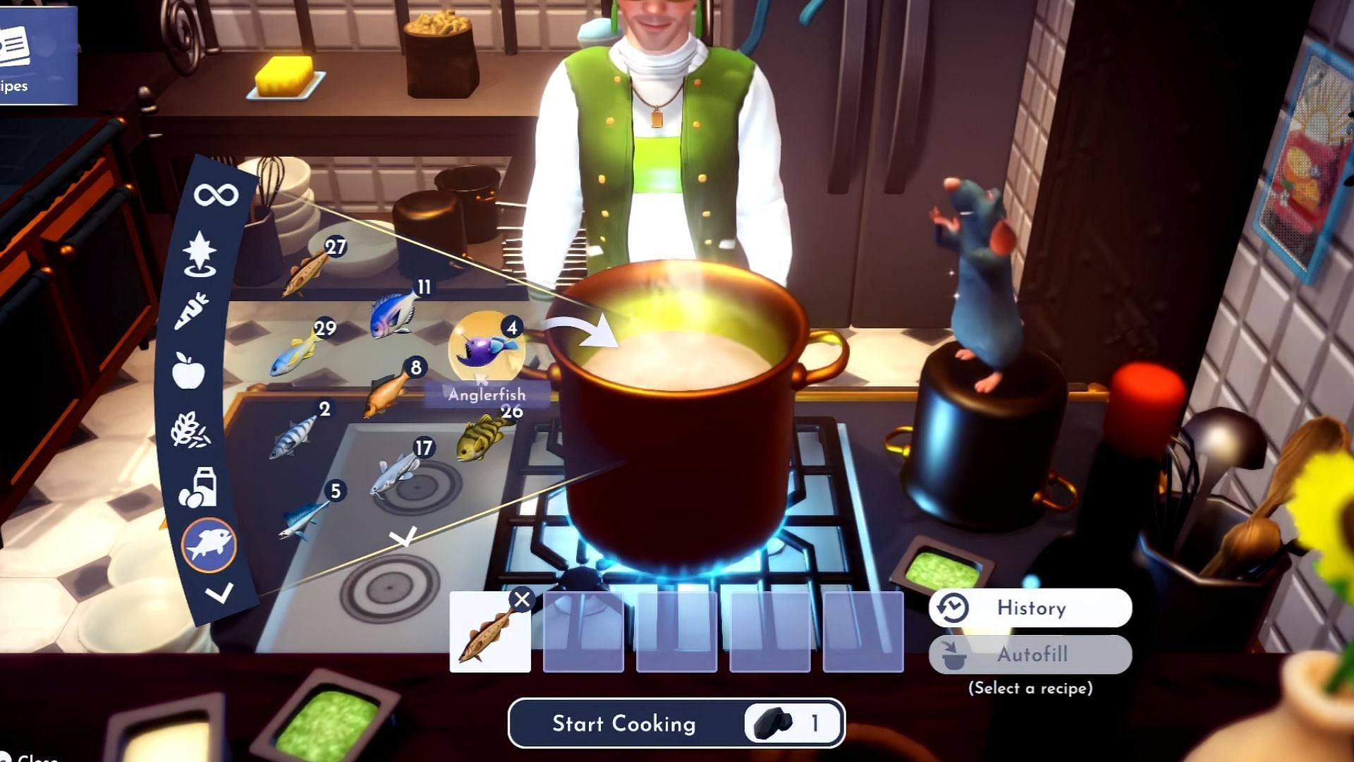 You can cook Sweet Herring at the Cooking Station (Image via Gameloft || YouTube@Quick Tips)