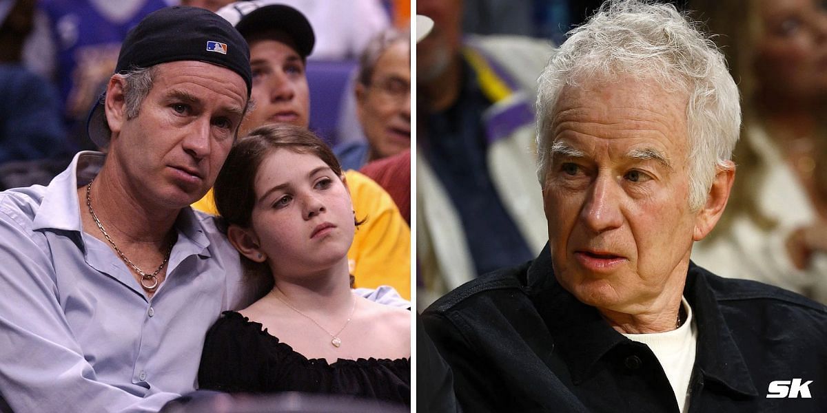 John McEnroe with his daughter Anna (L). (Images: Getty)