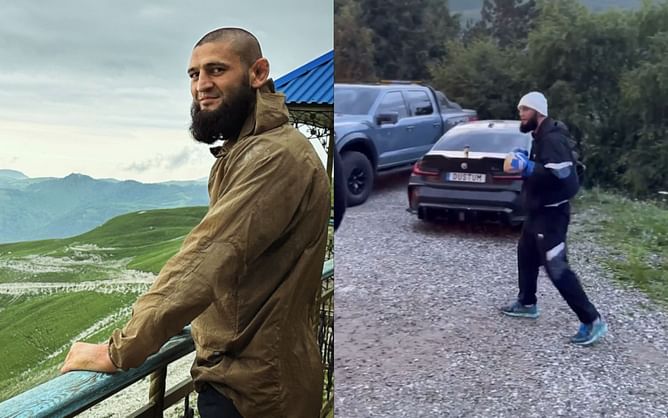 Watch: Khamzat Chimaev continues his training and recovery near scenic Lake Kezenoyam in Chechnya for UFC return