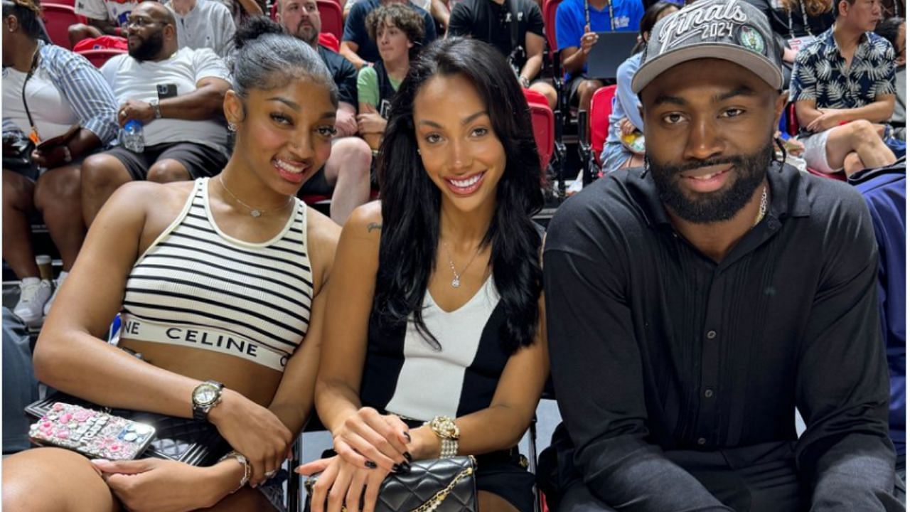 In Photos Jaylen Brown, Kysre Gondrezick and Angel Reese headline celebrity attendance at