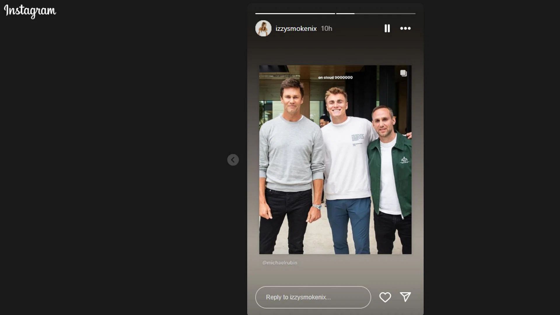 Izzy Nix cheers for husband Bo Nix as Broncos QB meets Tom Brady at NFLPA Premiere (Image credit: @izzysmokenix IG)