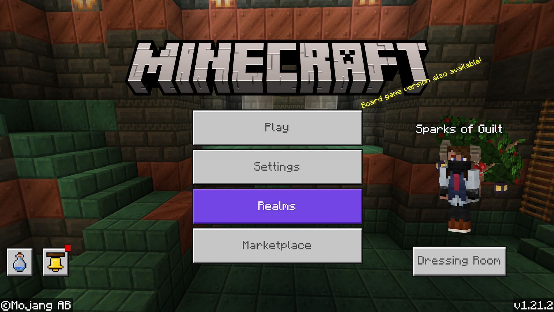 The main menu for Pocket Edition (Image via Mojang)