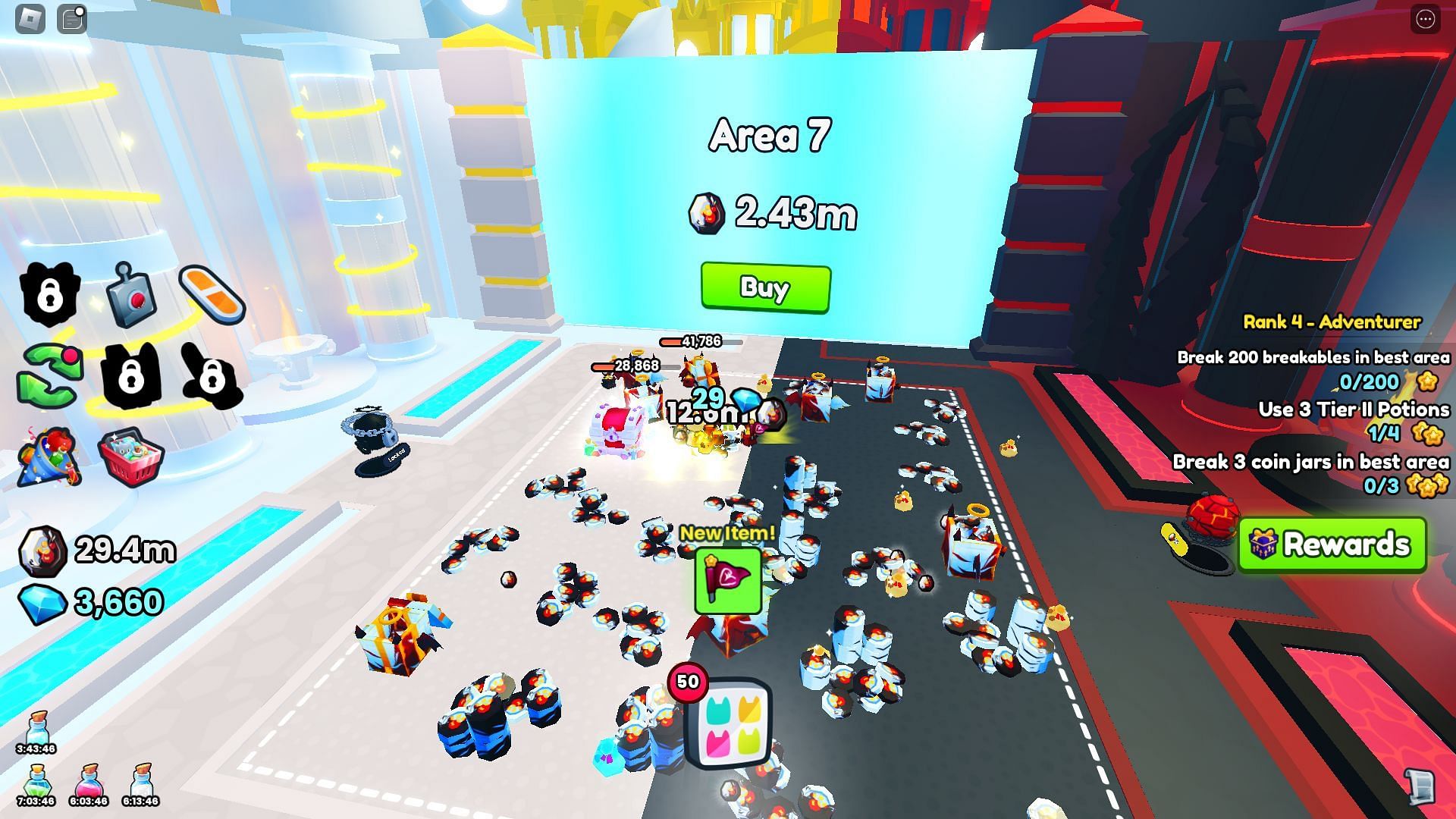 Clearing Area 6 in Pet Simulator 99 Good Vs Evil Event (Image via Roblox)