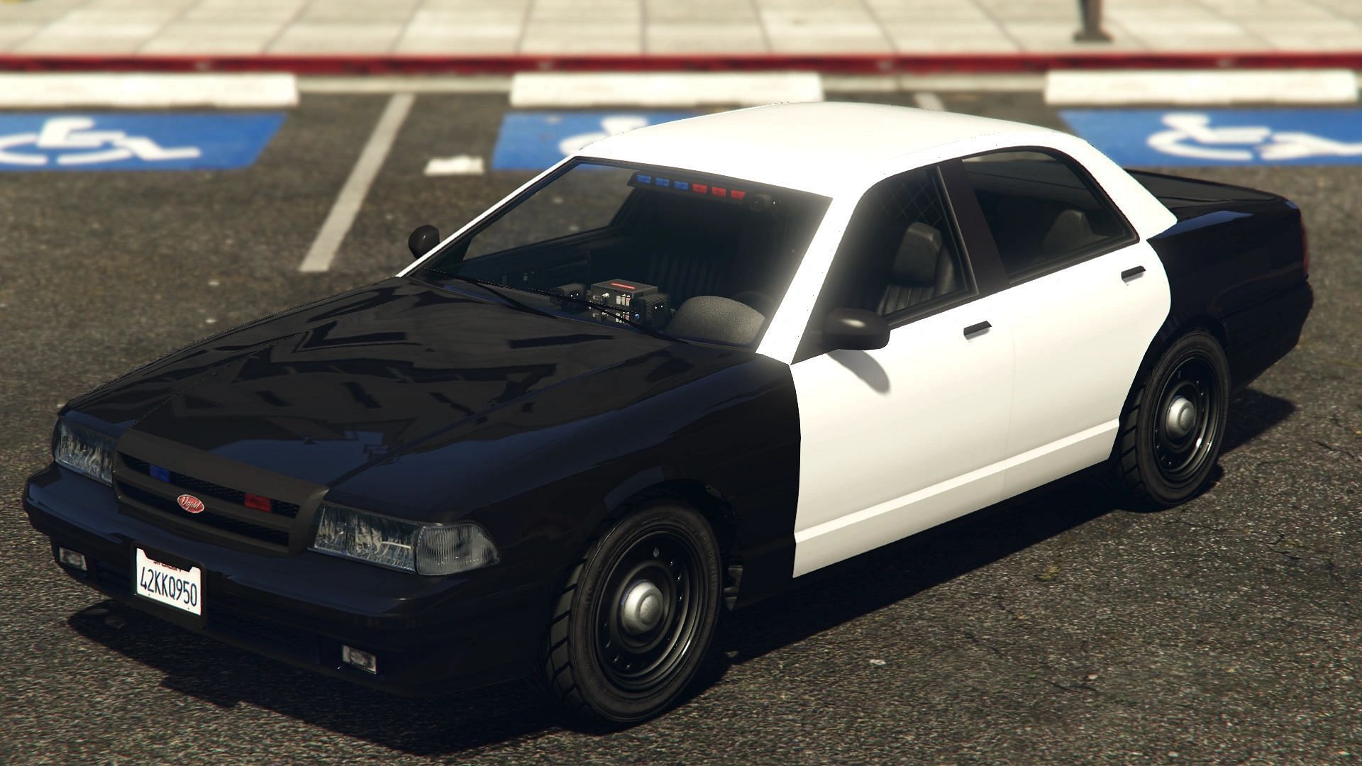 The LE Cruiser is the most basic cop car (Image via GTA Wiki || Rockstar Games)