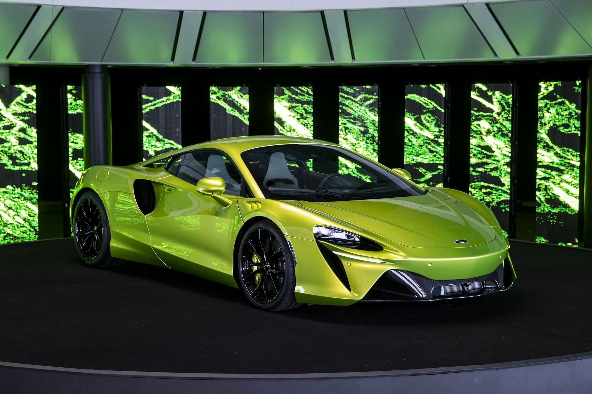 The new McLaren Artura high-performance hybrid supercar is revealed at McLaren Technology Centre on January 29, 2021, in Woking, England. (Photo by Mark Thompson/Getty Images for McLaren)