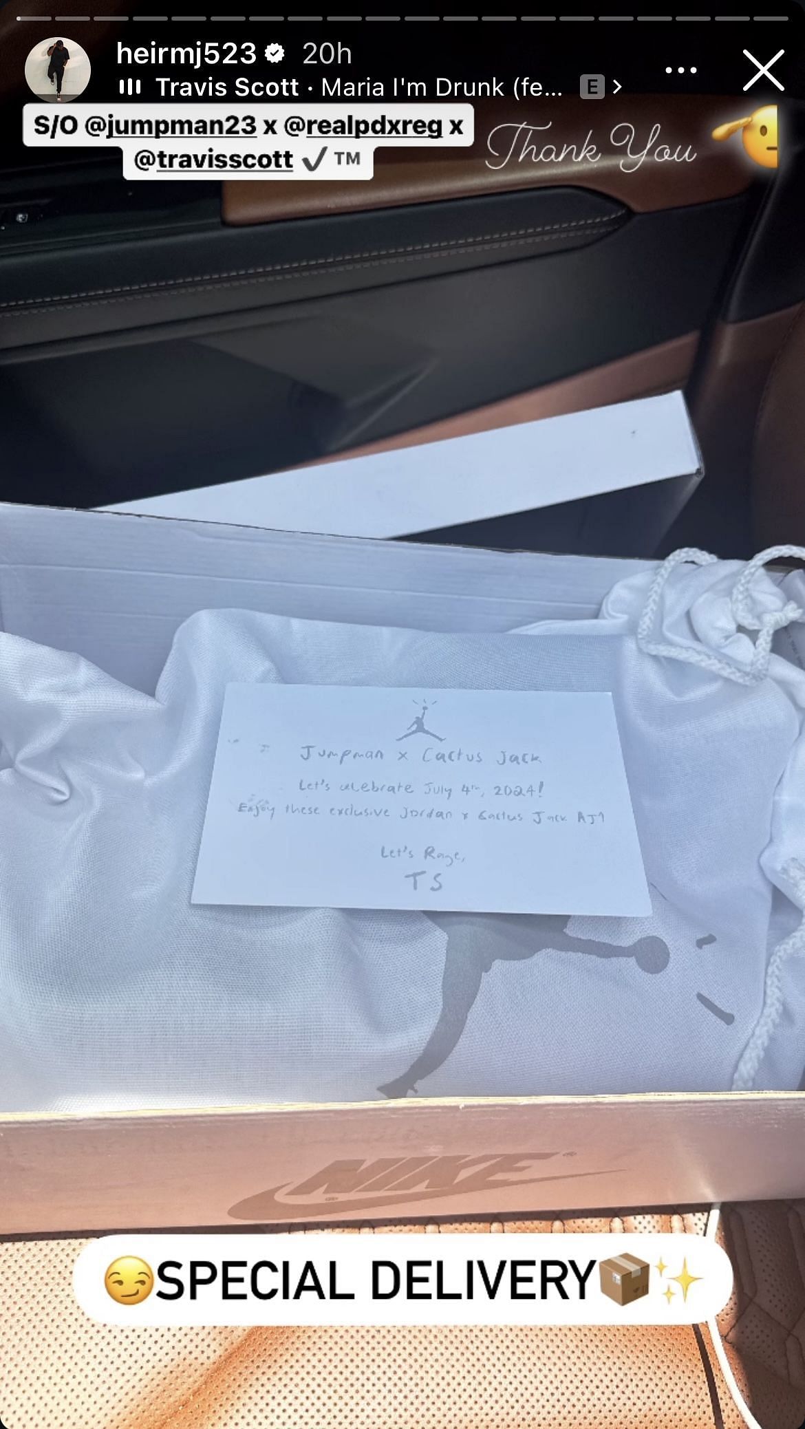 Michael Jordan's son uploaded a glimpse of the letter received for the Air Jordan 1 shoes