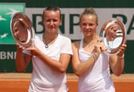 Barbora Krejcikova and Katerina Siniakova at the 2013 French Open. (Photo: Getty)