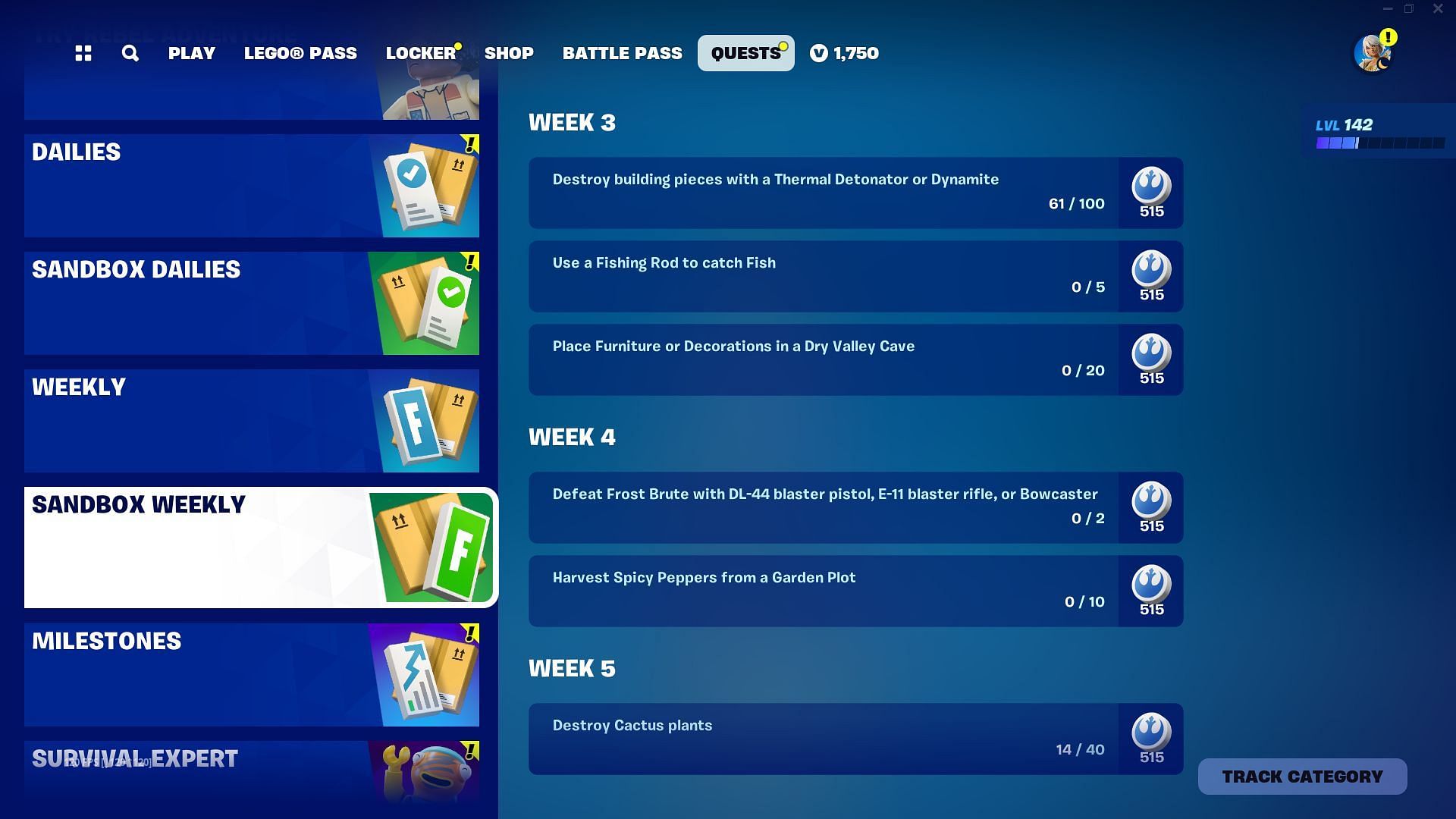 Complete these quests alongside the LEGO Fortnite Star Wars Quests to earn massive rewards in-game (Image via Epic Games)