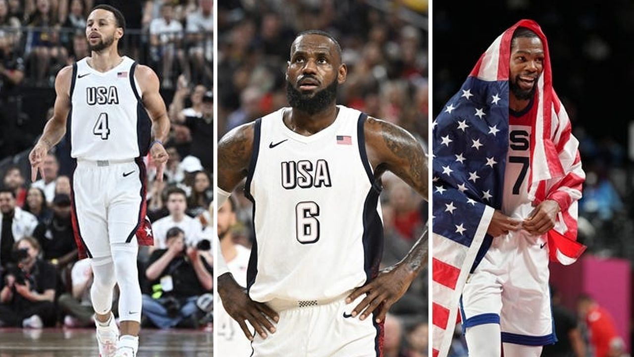 NBA fans react to Kevin Durant, Steph Curry and LeBron James recreating iconic Olympic photo (Image credits: Imagn)