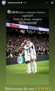 Federico Valverde's Instagram story