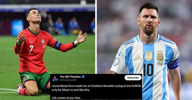"We didn't cry at 37" "Karma hits back" - Cristiano Ronaldo fans troll Lionel Messi as Argentina captain is subbed off due to injury