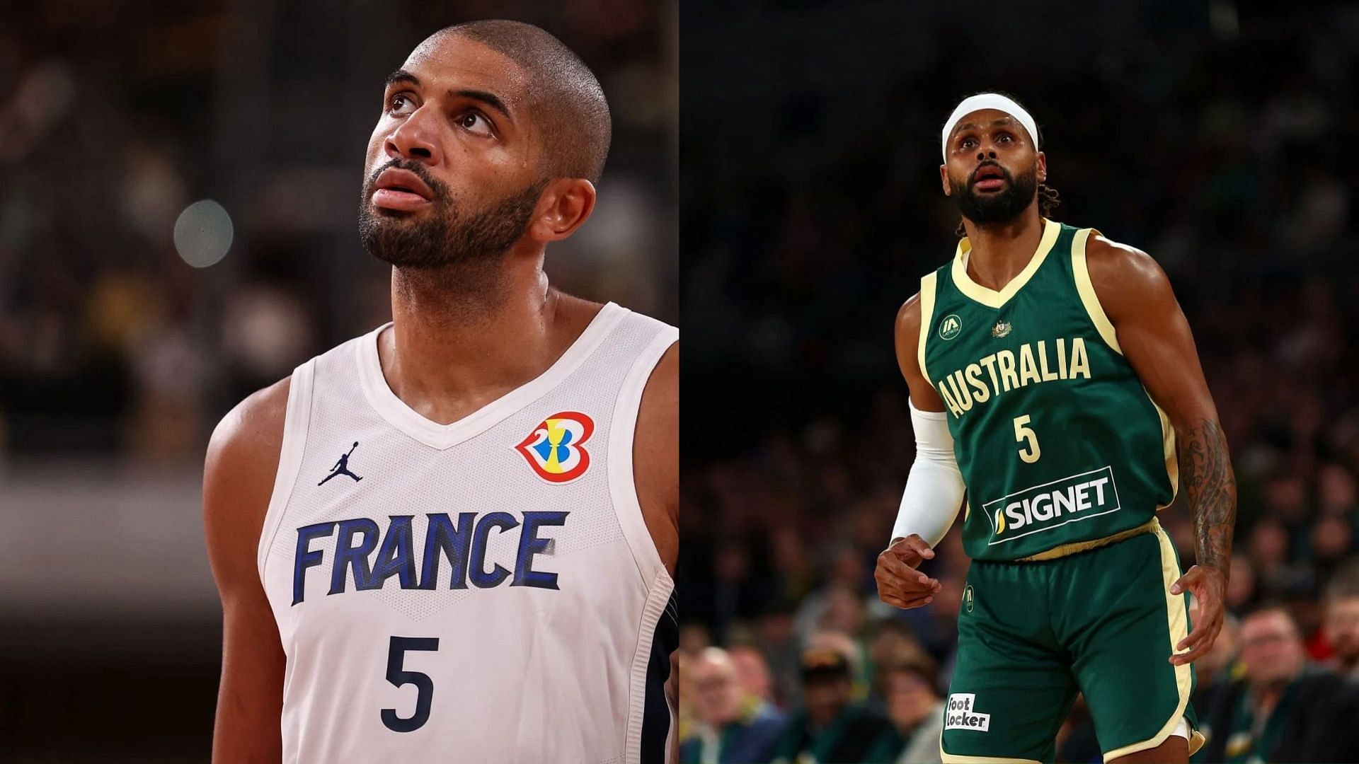 France vs Australia pre-Olympic tune-up player stats and box score (Images via GETTY)