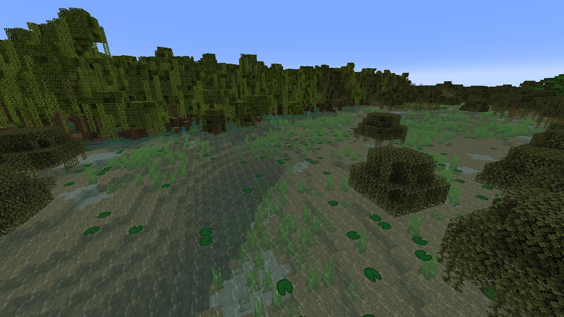 The meeting point of two different kinds of swamp (Image via Mojang)