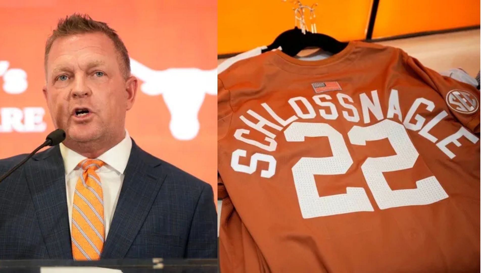 New Texas coach Jim Schlossnagle speaks at his introductory news conference (Image Source: Imagn)