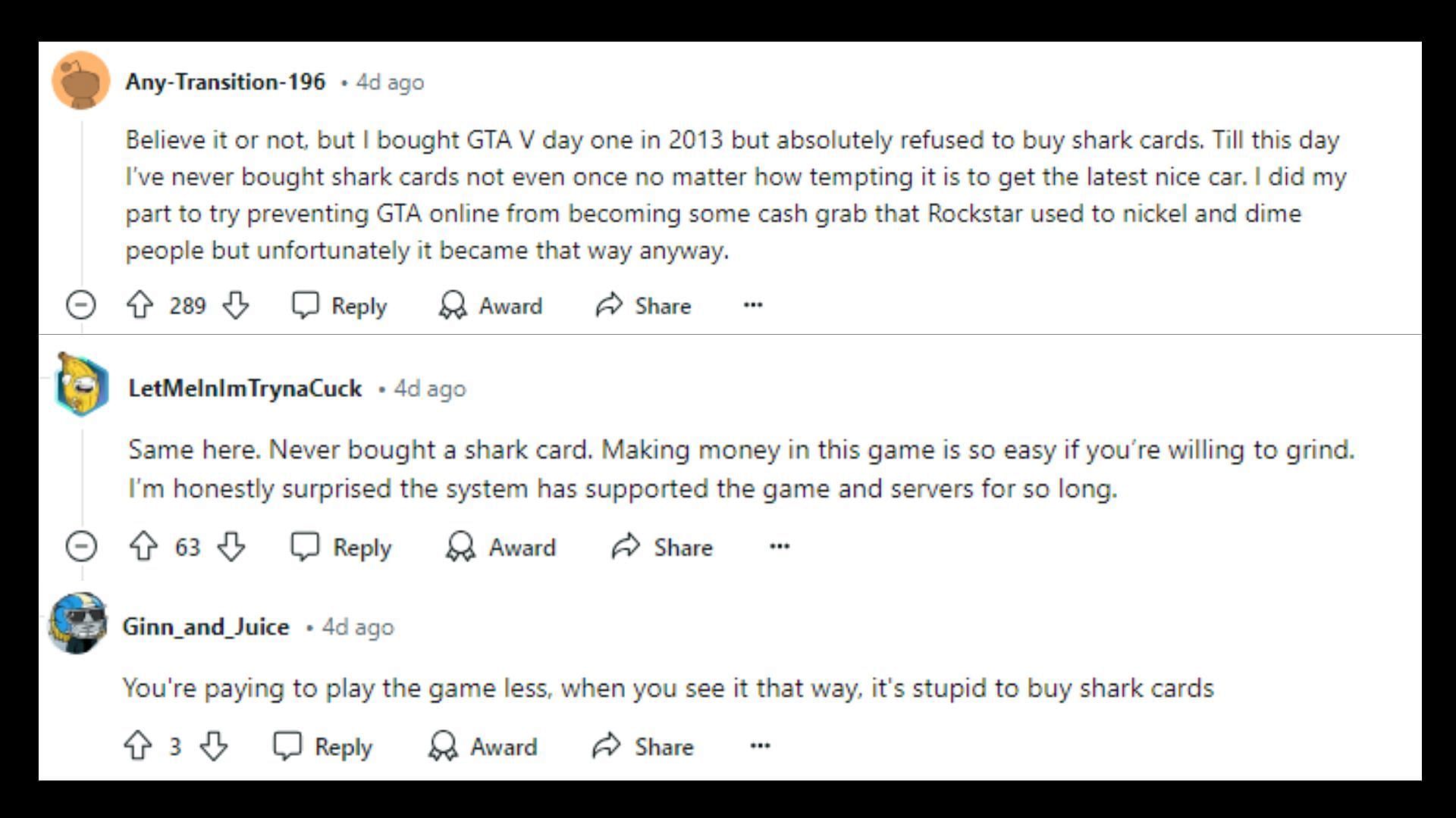 Shark Cards are highly controversial within the fanbase (Images via Reddit)