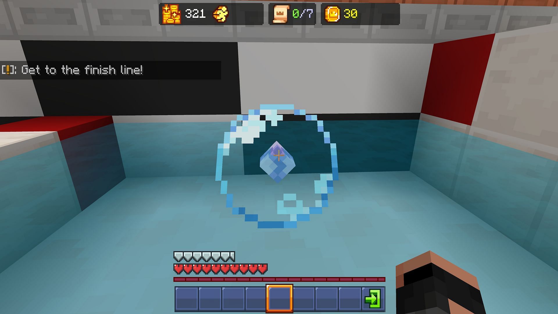 The lost pearl in the final room of Grid Runners (Image via Mojang)