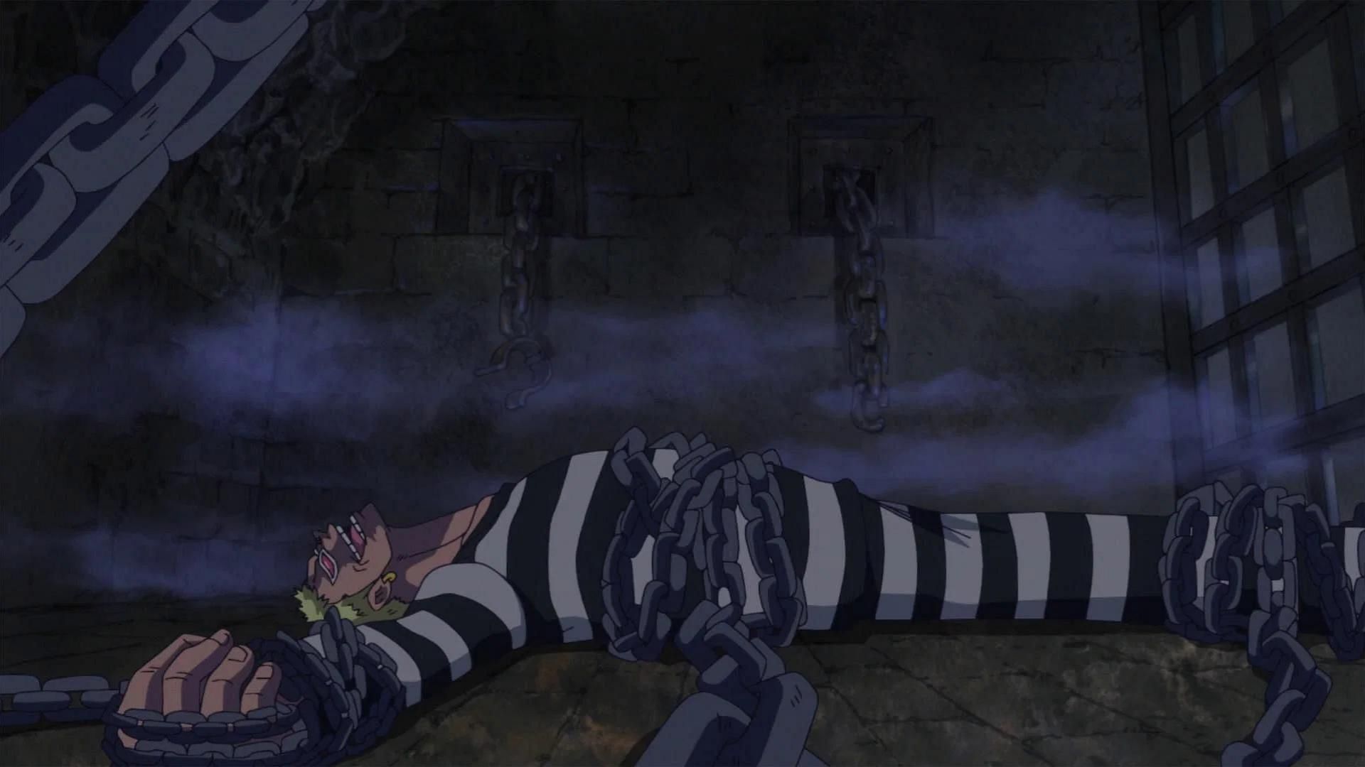 Doflamingo spoke to Magellan about the increase in water levels (Image via Toei Animation)