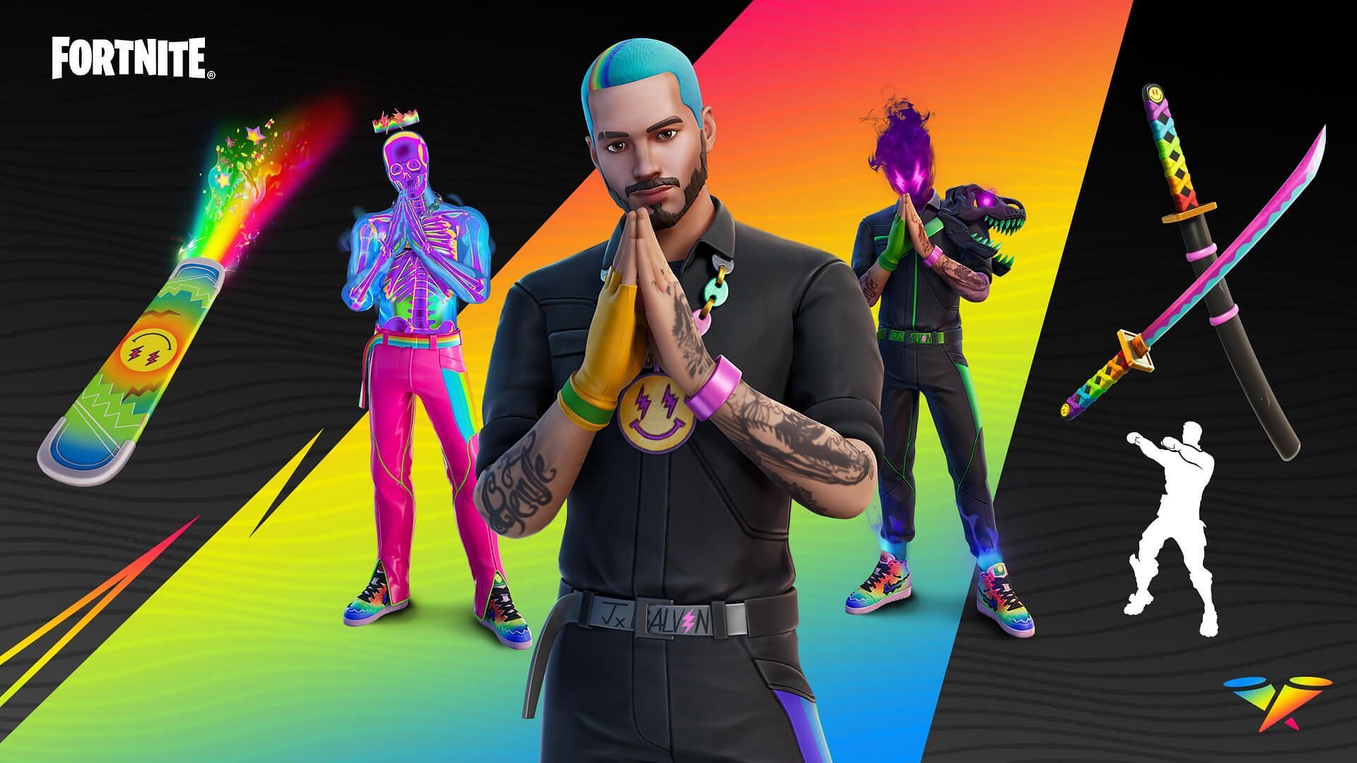 You can now purchase the J Balvin skins in Fortnite (Image via Epic Games)