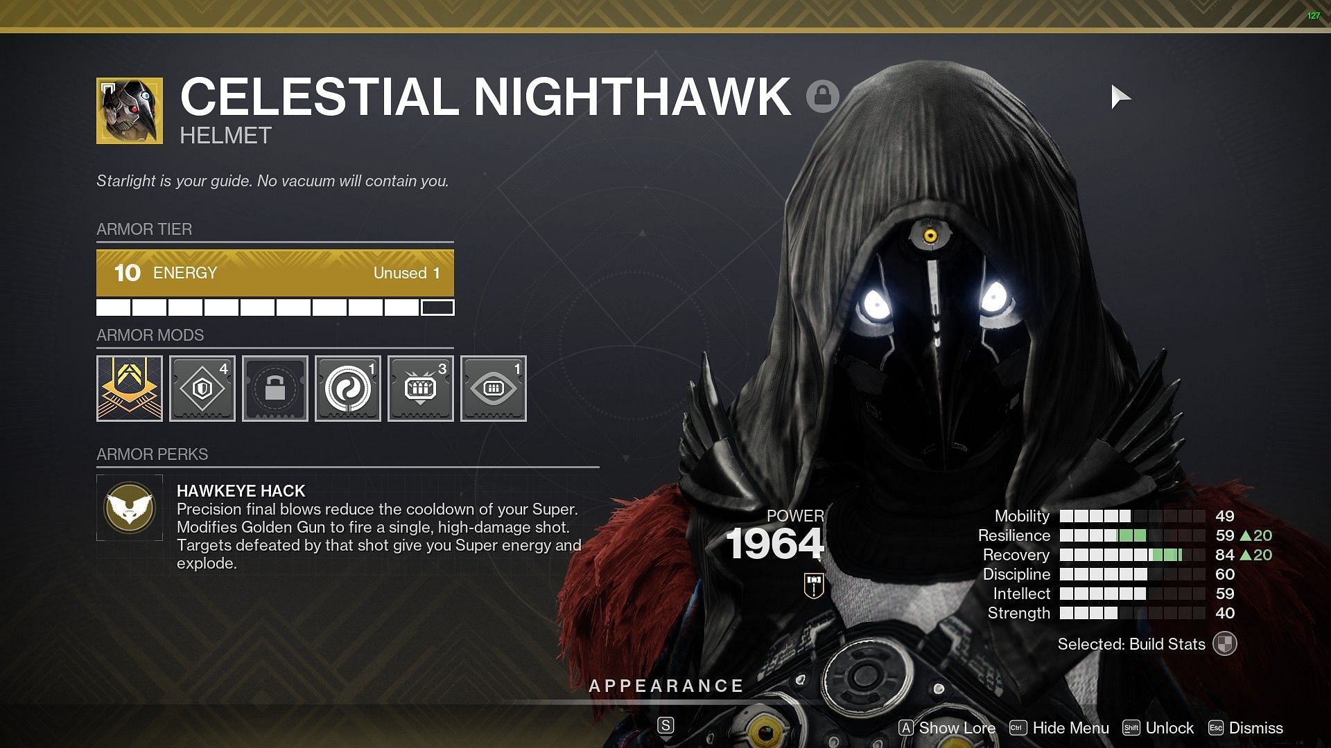 Celestial Nighthawk in Destiny 2 (Image via Bungie)