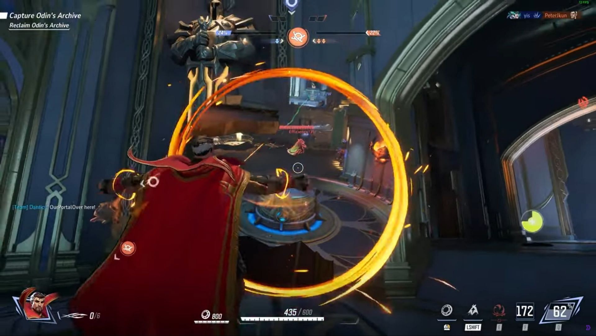 Shooting through portals (Image via NetEase Games || YouTube/ Dantics)