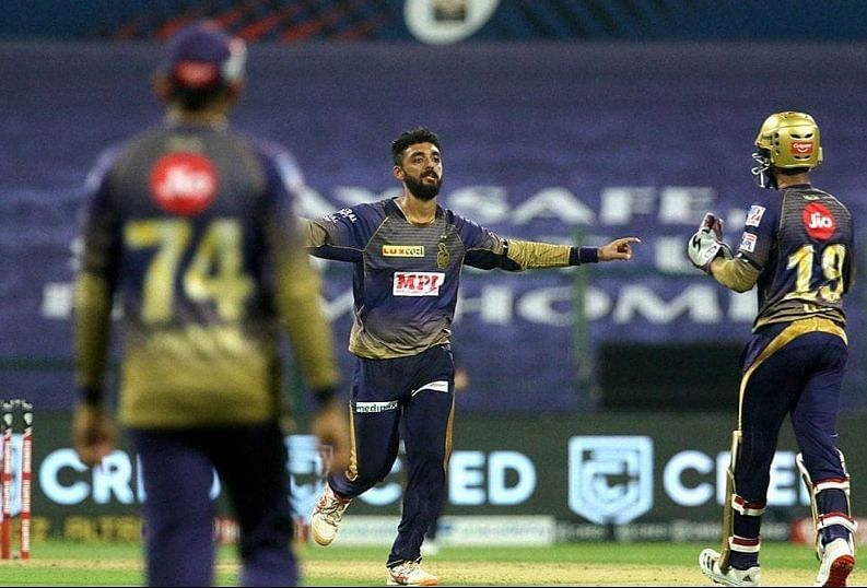 Varun Chakravarthy celebrating a wicket with his skipper Dinesh Karthik in IPL 2020 (Image Credits: Varun Chakravarthy&#039;s Instagram)