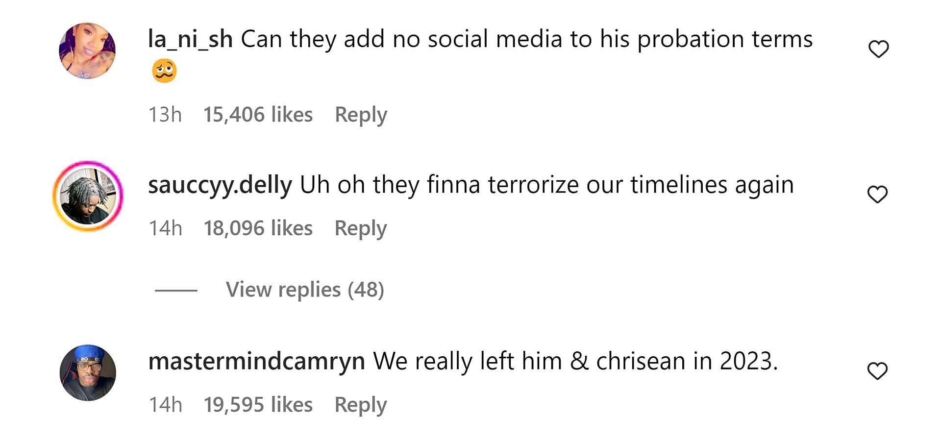 Comments reacting to the news (Image via Instagram/@theshaderoom)