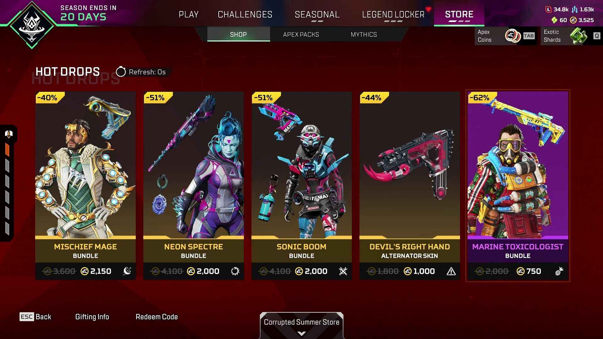 Hot Drops as seen in the exclusive store page. (Image via Respawn Entertainment || HYPERMYST/YouTube)