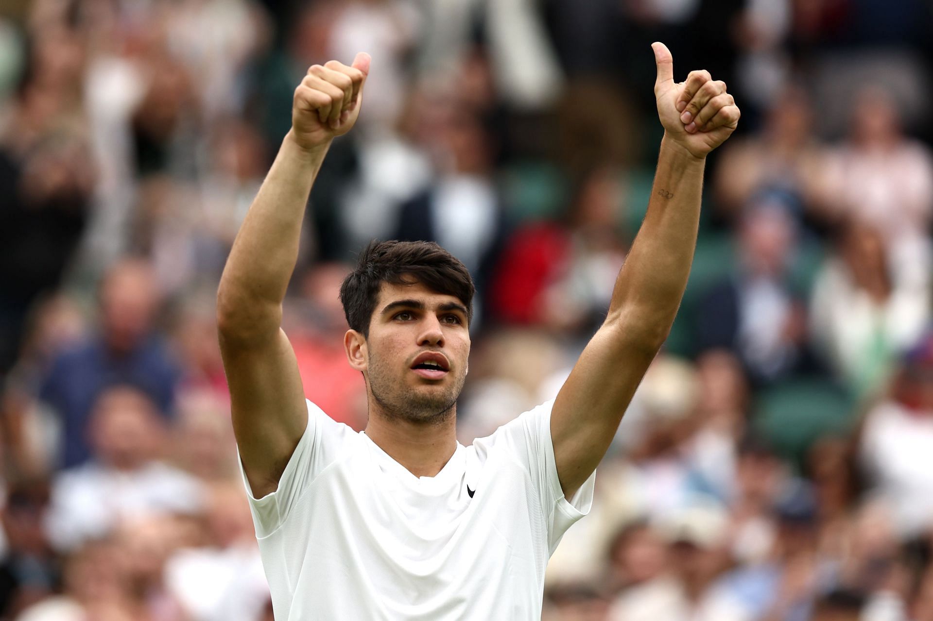 Carlos Alcaraz at the 2024 Wimbledon. (Photo: Getty)