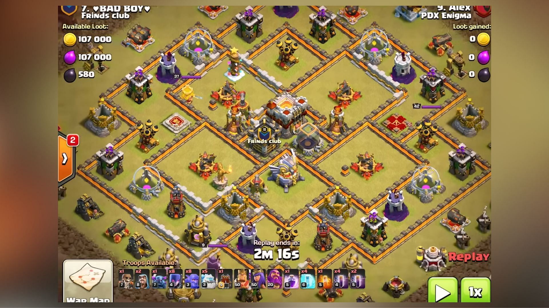 Icy 5 Army attacking strategy in Clash of Clans (Image via Supercell)