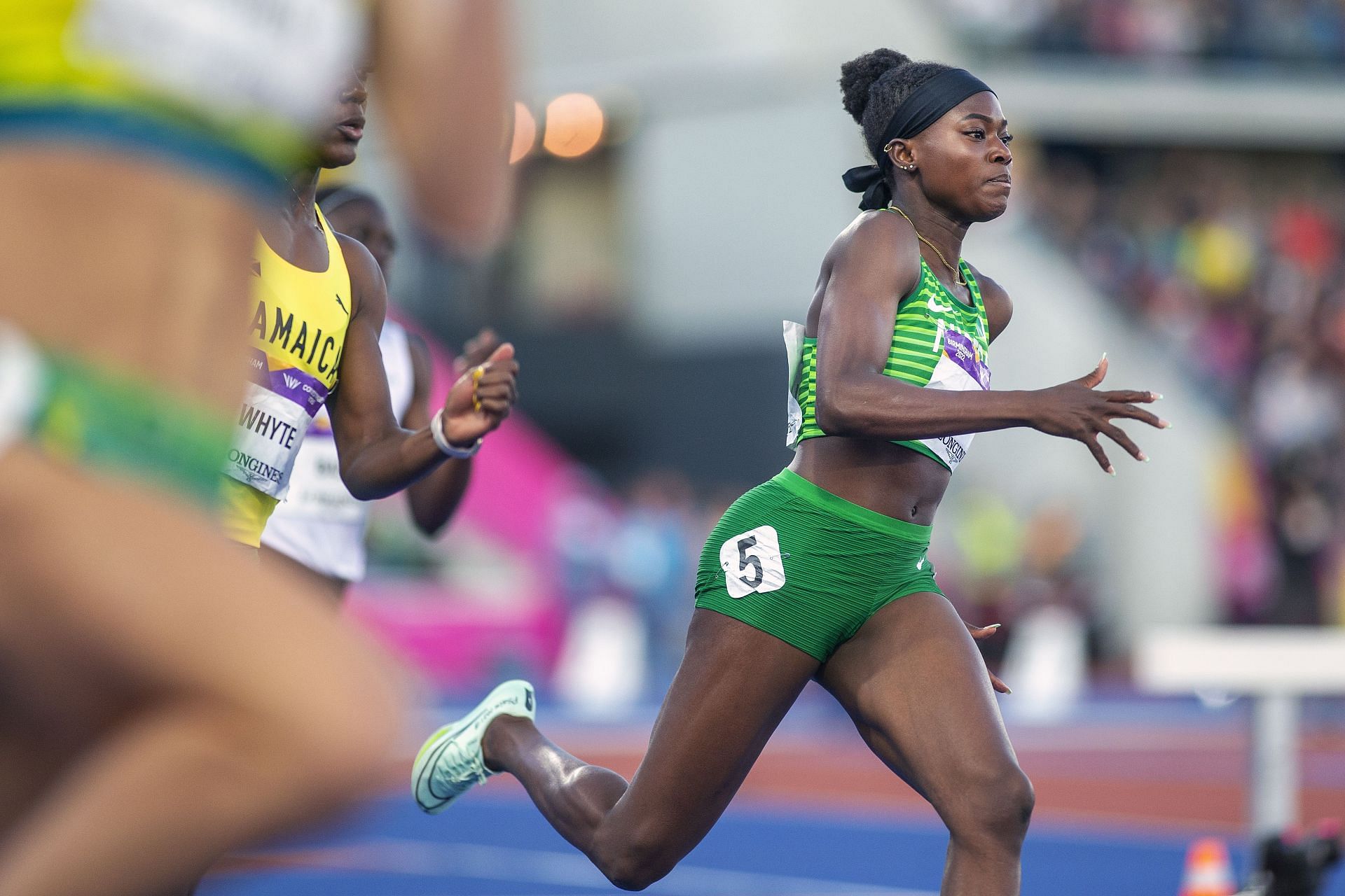 Favour Ofili of Nigeria in action at the 2022 Commonwealth Games in Birmingham [Image Source: Getty]