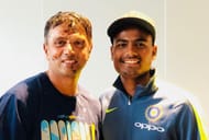 Anukul Roy with India Under-19 head coach Rahul Dravid (Image Credits: Anukul Roy's Instagram)
