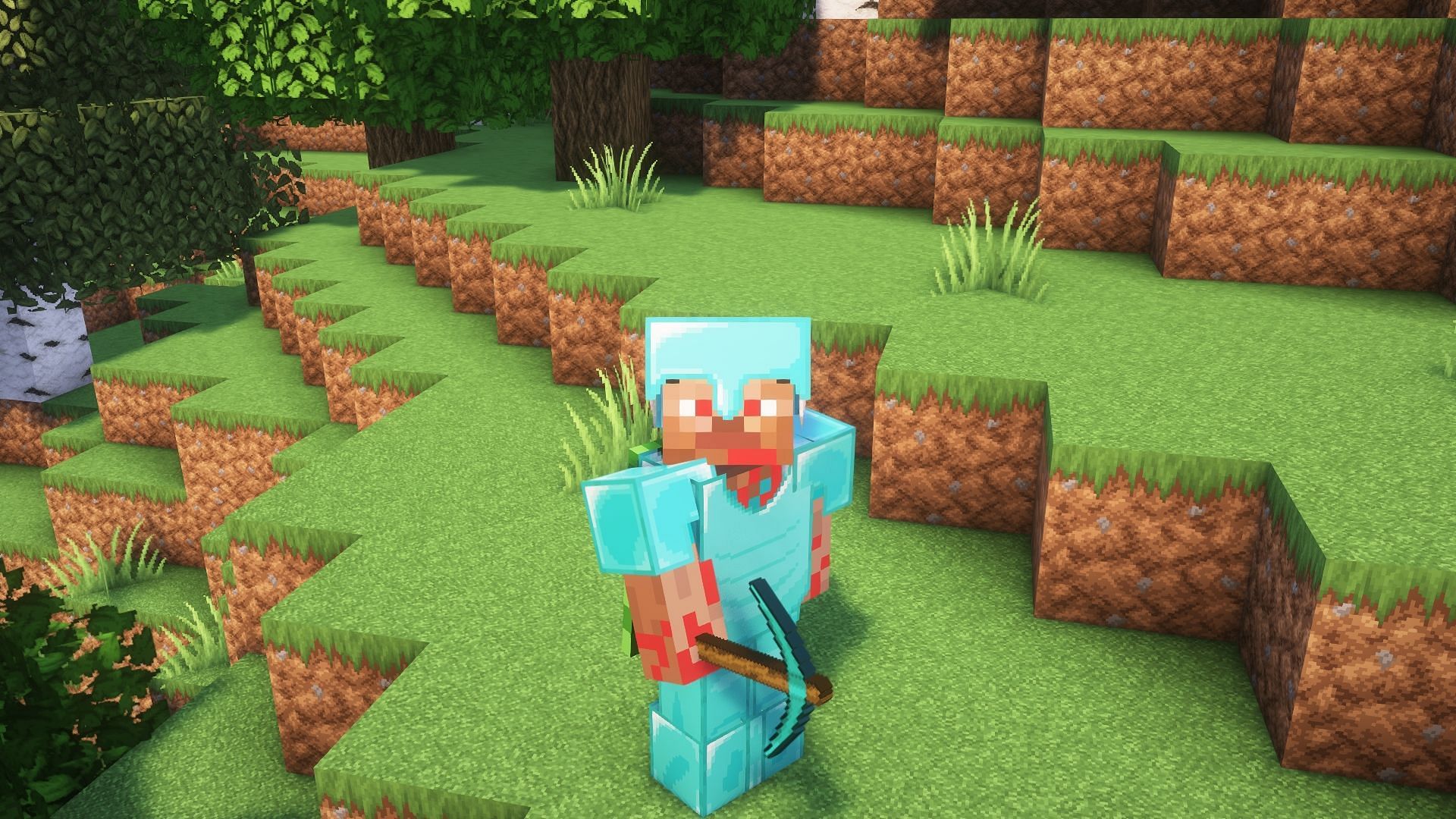 Diamonds were the strongest material before netherite was released (Image via Mojang Studios)