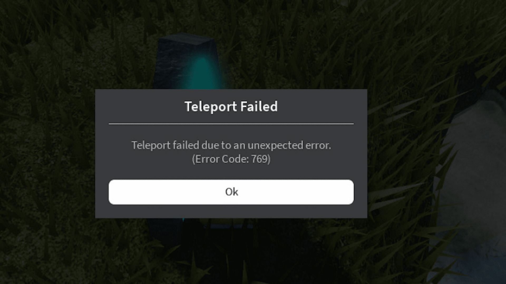 Here&#039;s what the Error Code 769 looks like (Image via Roblox)