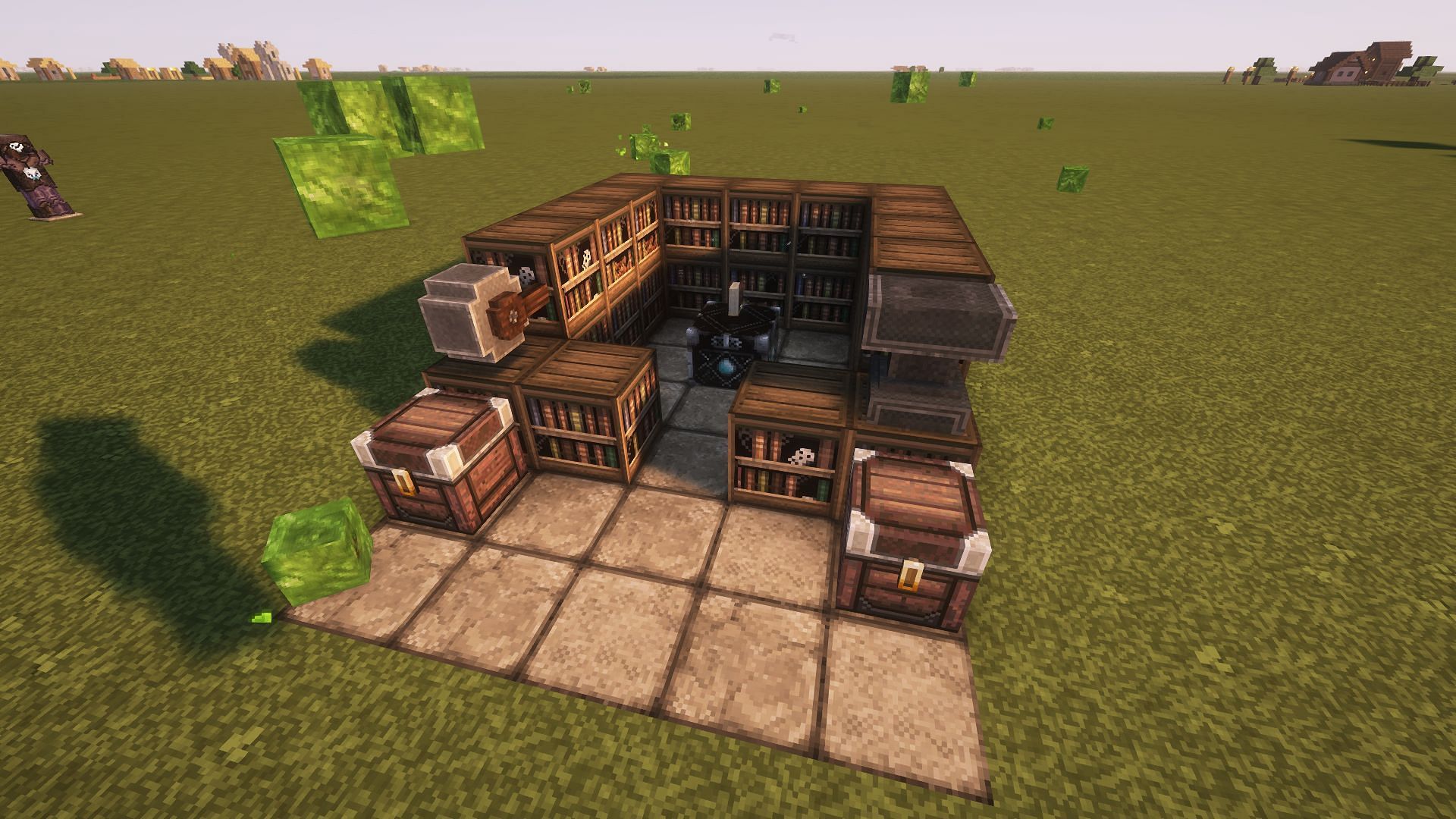 A medieval enchanting table with John Smith Legacy textures (Image via Mojang)