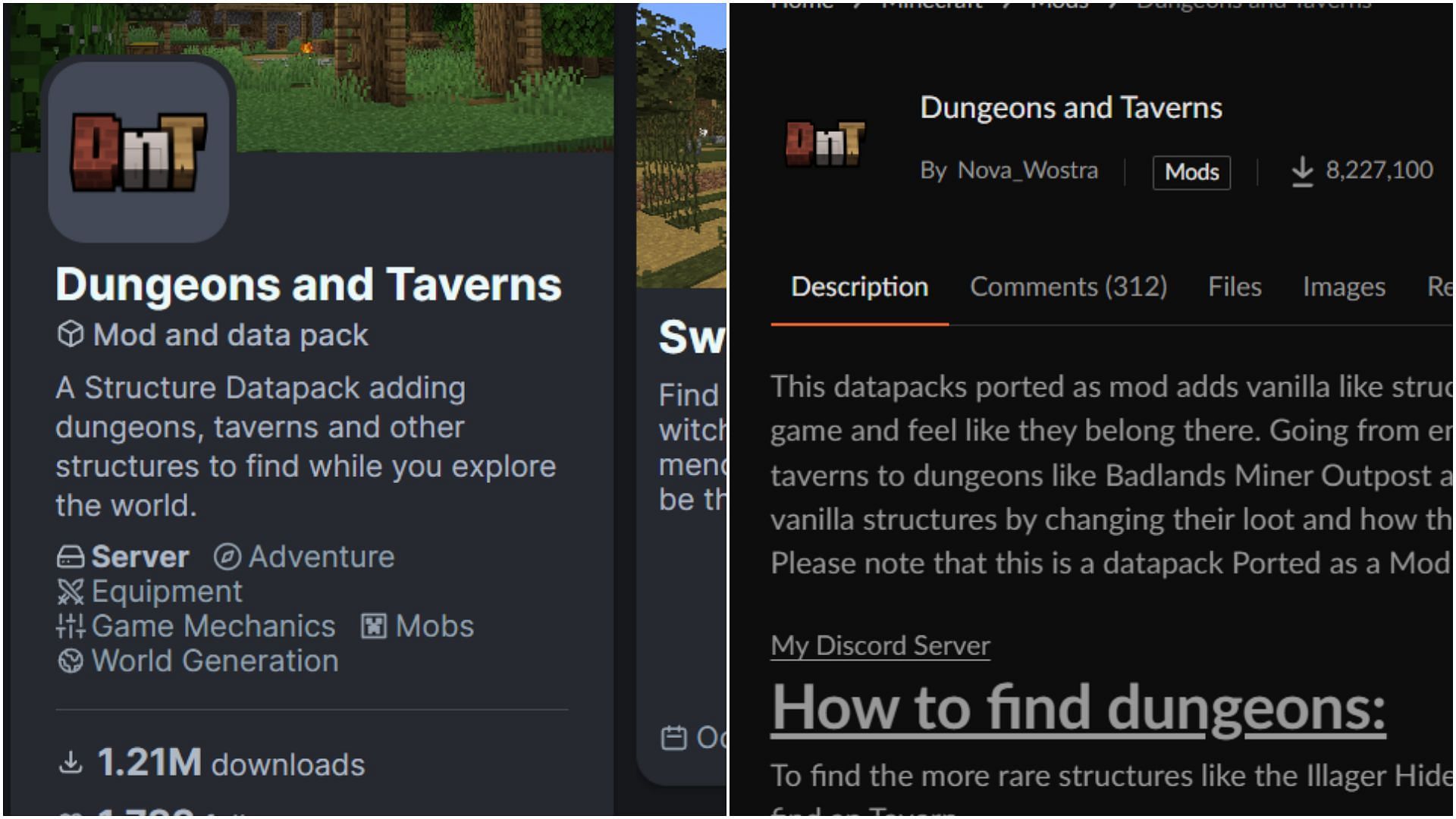 The mod/datapack can be downloaded from either CurseForge or Modrinth (Image via Modrinth || Curseforge || Sportskeeda)