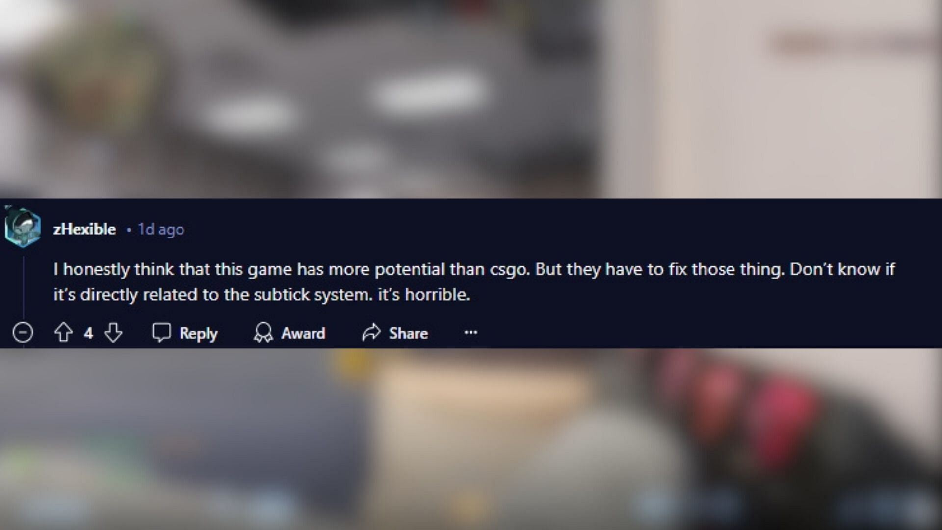 Redditor believes Counter-Strike 2 has potential (Image via Reddit/u/zHexible)