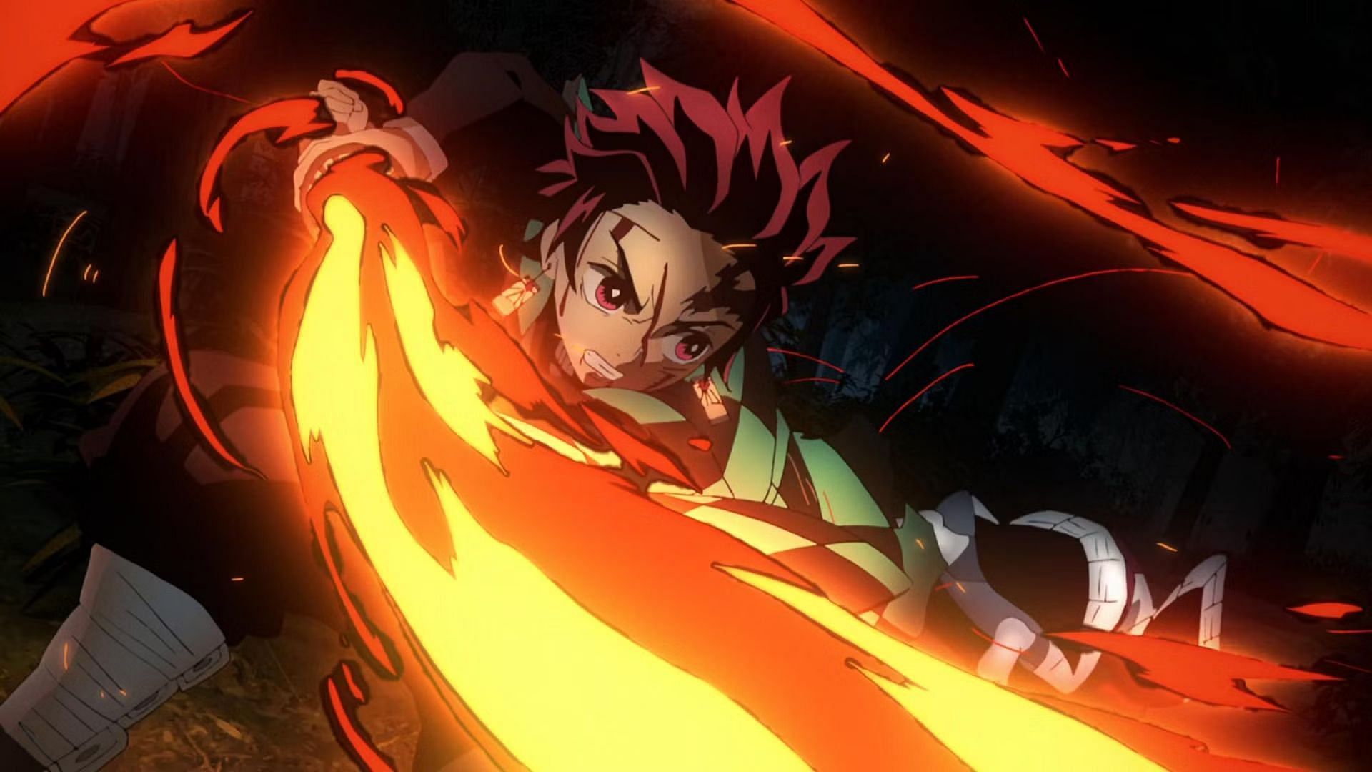 Tanjiro uses Hinokami Kagura (Image via Studio Ufotable)