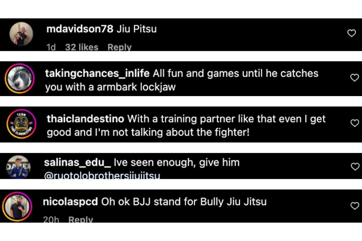 Screenshot of fans&#039; comments