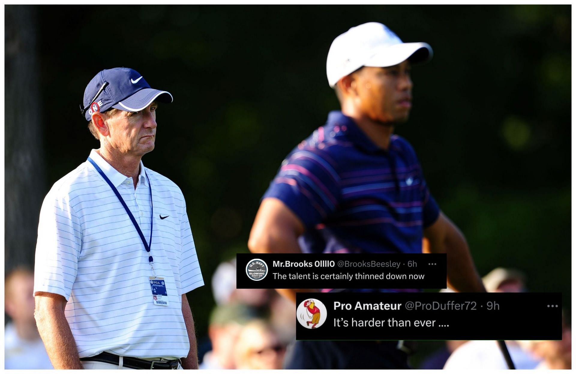 Tiger Woods&rsquo; former coach (Image  via Getty and X/@NUCLRGOLF)