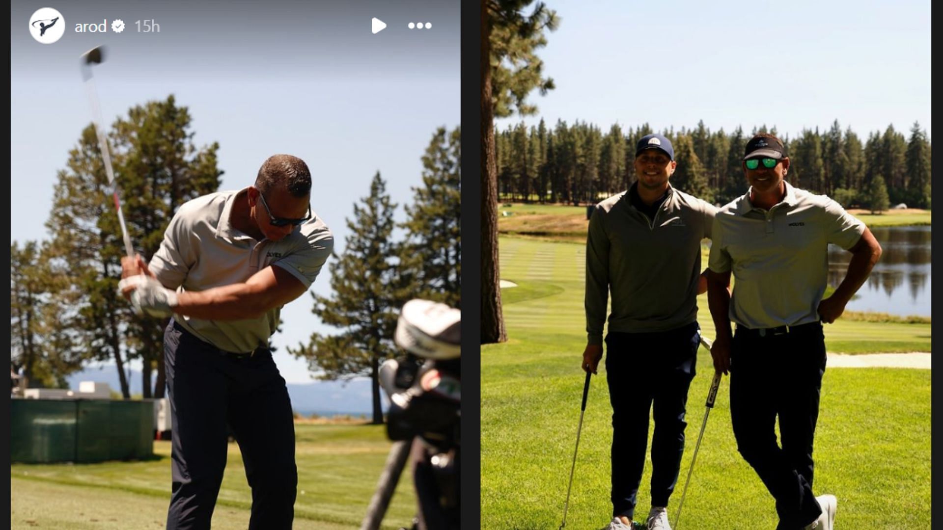 Alex Rodriguez and nephew Nick Silva enjoying some golf together in Lake Tahoe (Instagram/a-rod)