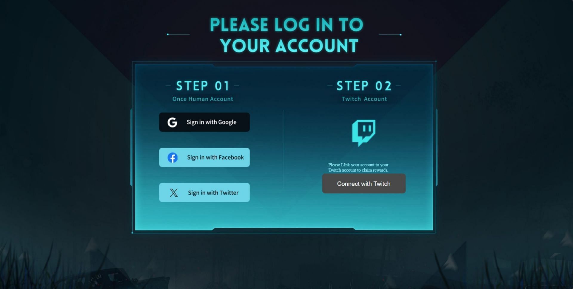 Screen showing how to link your Once Human account to Twitch (Image via NetEase)