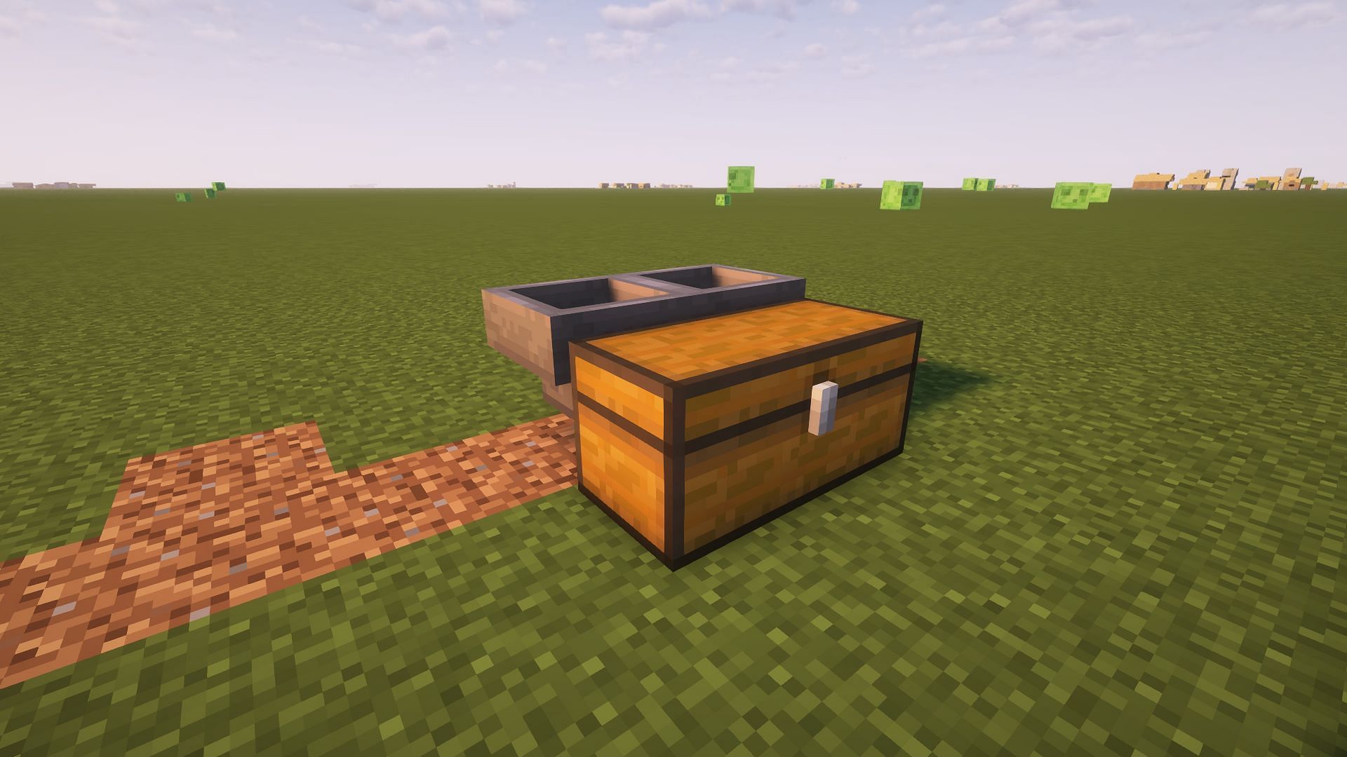 The farm&#039;s very simple collection system (Image via Mojang)