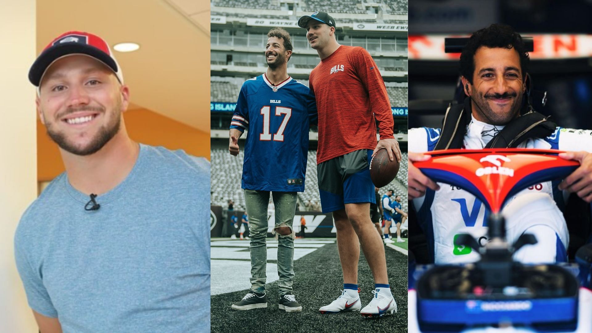 Daniel Ricciardo and Josh Allen will bring their friendship to a new commercial. (Photos via IG)