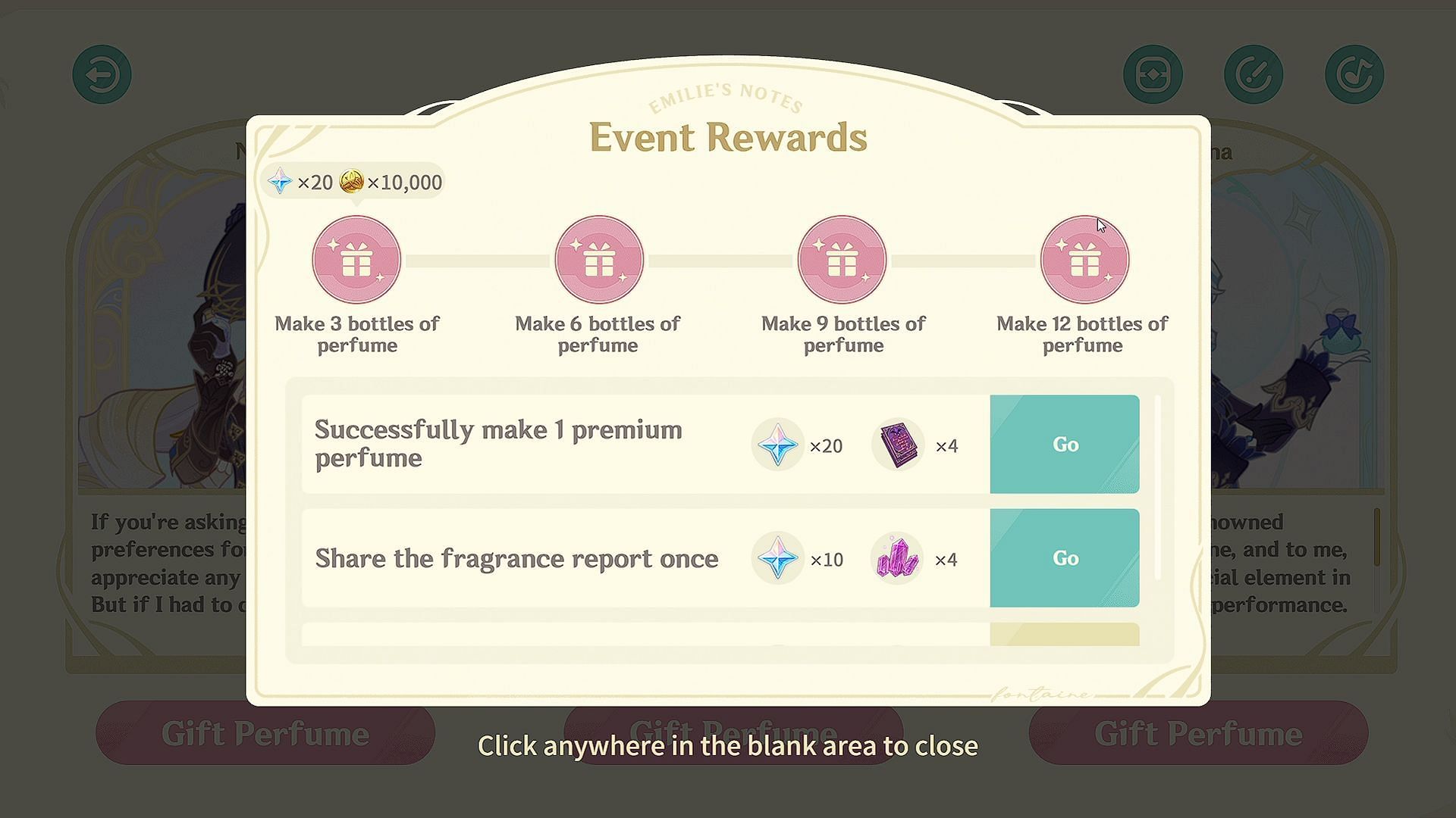 Event objectives and rewards (Image via HoYoverse)