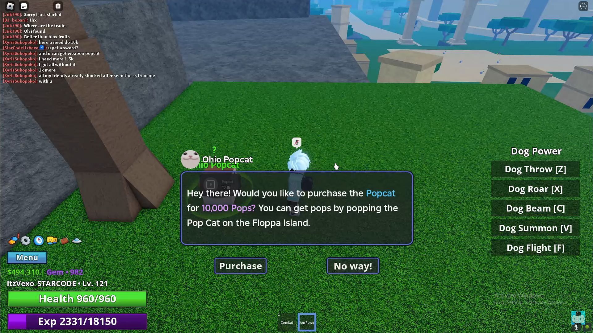 Obtaining the Pop Cat Exclusive (Image via Roblox || ItzVexo on YouTube)