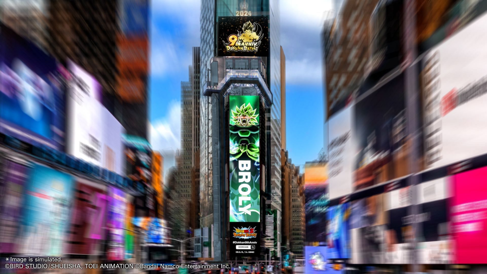 Dragon Ball Z Dokkan Battle taking over Times Square (Image via Bandai Namco)