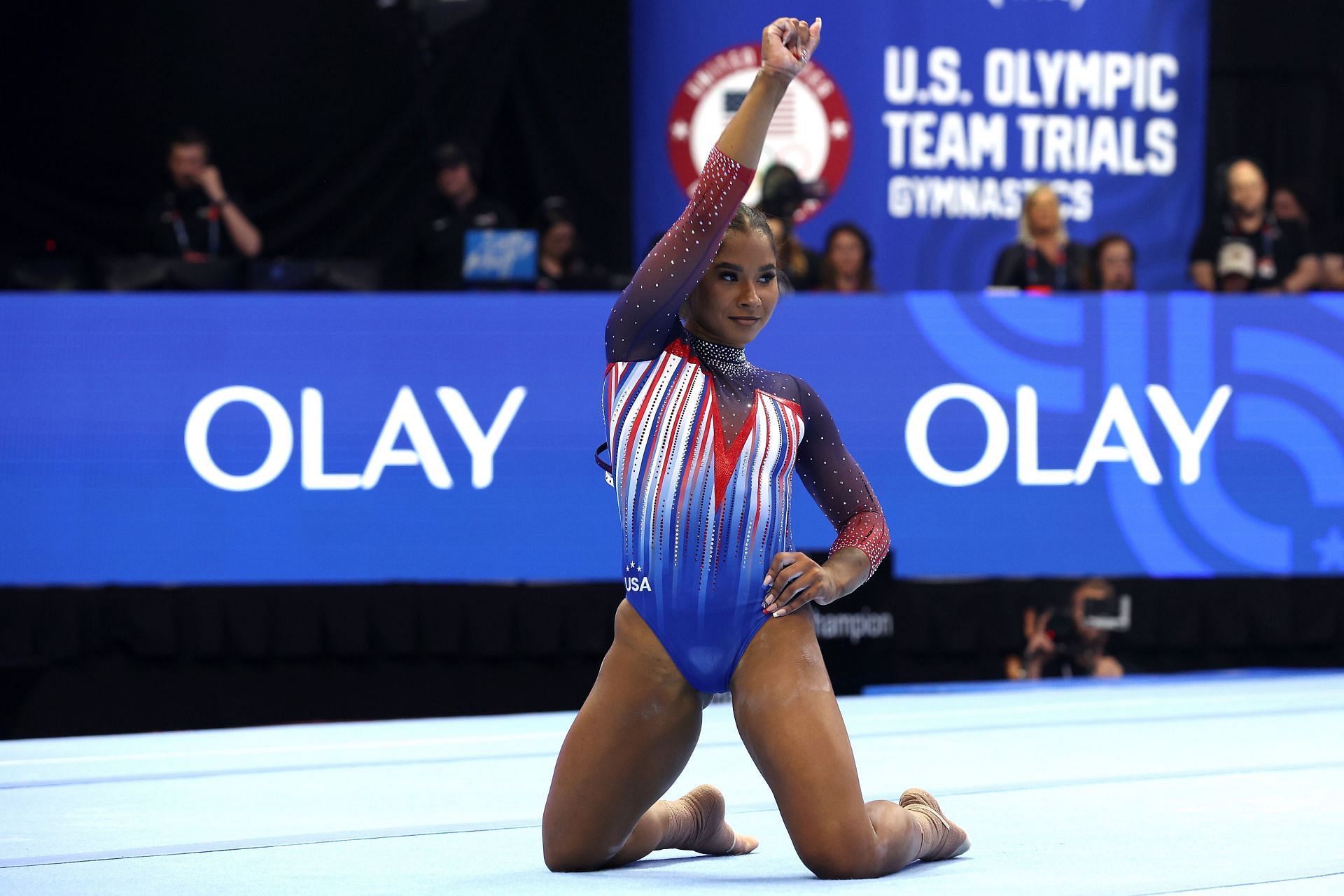 Jordan Chiles performing at the U.S. Olympic Team Trials [Image Source: Getty]