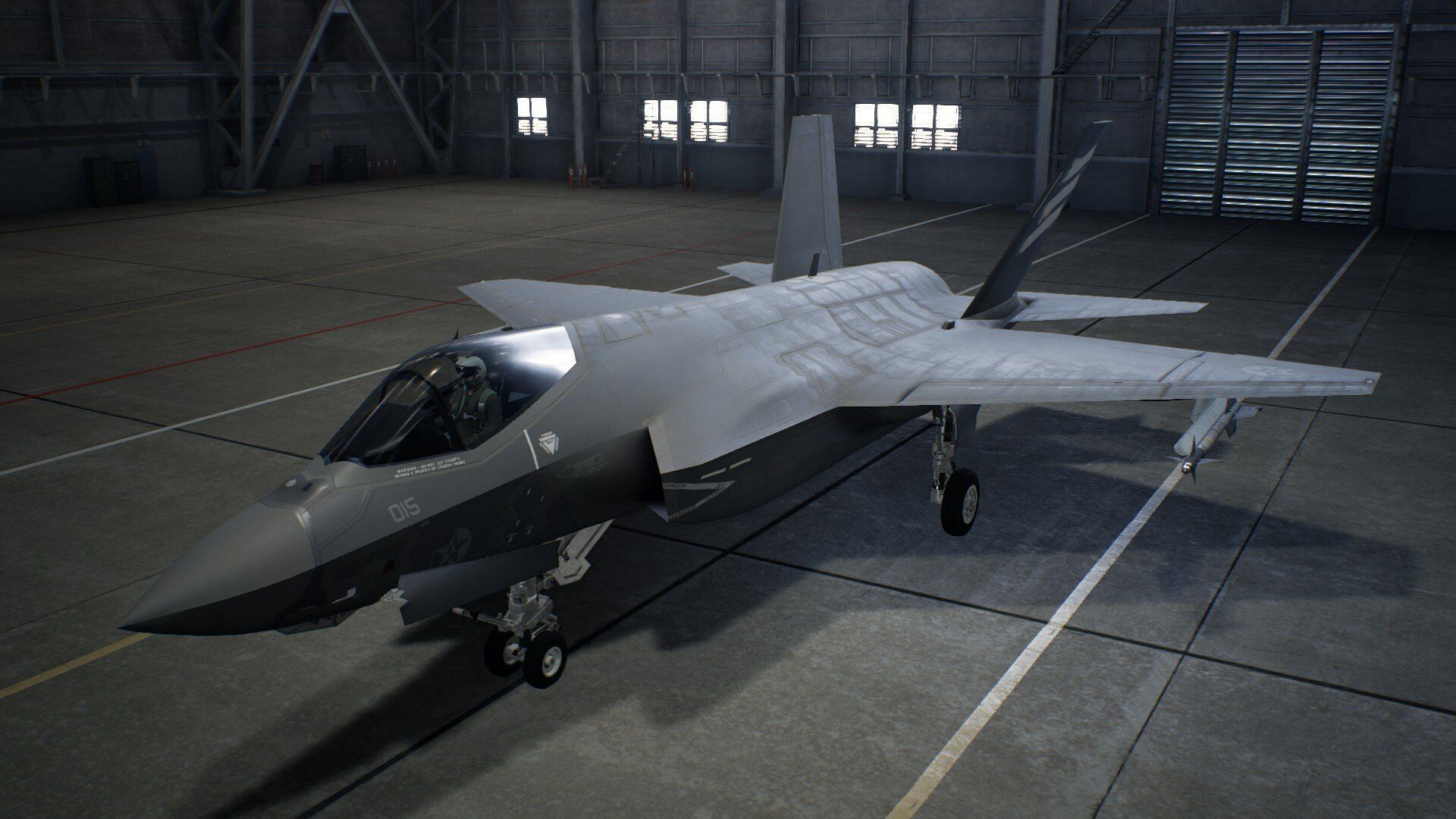 You can customize and upgrade your aircraft within the hangar (Image via Bandai Namco)