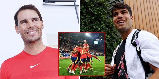 Rafael Nadal, Carlos Alcaraz celebrate Spain's quarterfinal entry after resounding 4-1 win over Georgia in UEFA Euro 2024